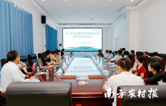 電白區(qū)水產(chǎn)病害核酸快速檢測新設(shè)備操作技術(shù)培訓(xùn)活動(dòng)現(xiàn)場